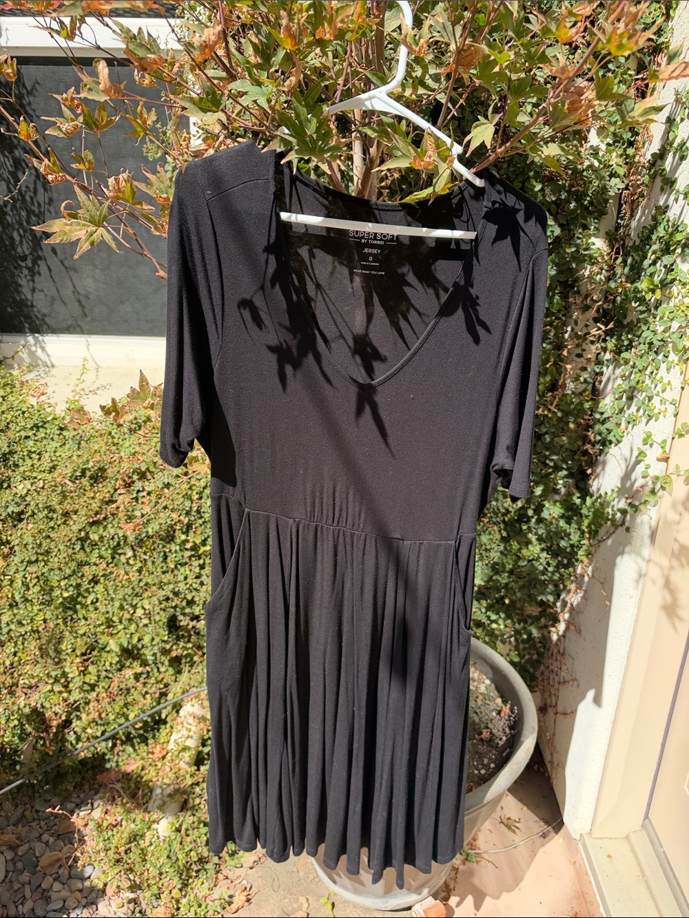 torrid Black V-Neck Midi Pleated Dress